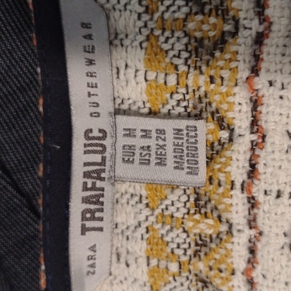 Zara Trafaluc Cardigan Tweed Multicolor Jacket Size M - Picture 6 of 7